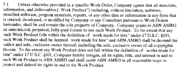 CSI v. ABN AMRO Professional Services Agreement