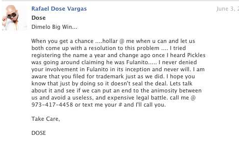 Rosa v Vargas Facebook post